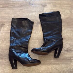 Diesel Black Heeled Boots Sleek and Stylish Size 9